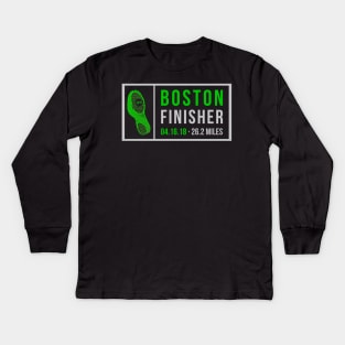 Boston Runner 26 Mile Finisher Marathon 2018 Kids Long Sleeve T-Shirt